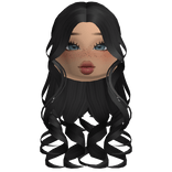 Long Curls With Cute Blushy Makeup (Black)