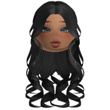 Long Curls With Cute Blushy Makeup (Black)