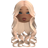 Long Curls With Cute Blushy Makeup (Blonde)