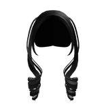 Long Curly Pigtails in Black