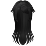 🤍 long cute anime black y2k emo hair