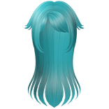 🤍 long cute anime cyan blue y2k emo hair