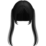 ꒰♡꒱ long cute anime pigtails in black