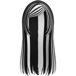 long cute jirai kei side bang hair in black/white