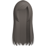 long cute school side bang hair in ash