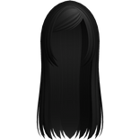 long cute school side bang hair in black