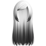 long cute school side bang hair in white/black