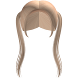 Long cute simple straight high pigtails in blonde