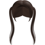 Long cute simple straight high pigtails in brown