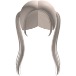 Long cute straight high pigtails in pastel blonde