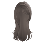 long flowy straight hair with bangs in light brown