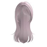 long flowy straight hair with bangs in pink