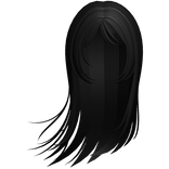 long flowy windy anime hair in black