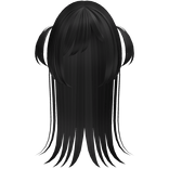 🤍 long gothic anime doll hair w pigtails black