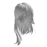Long Hair with Bangs - White