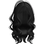 long half side up wispy wavy hairstyle in black