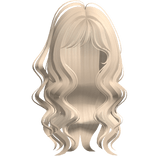 long half side up wispy wavy hairstyle in blonde
