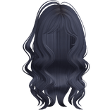 long half side up wispy wavy hairstyle in blue