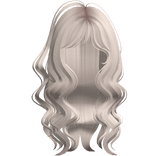 long half side up wispy wavy hairstyle in white