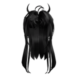 ♡ Long Half-up Heart Bangs (Black)