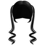 long high curly pigtails in black