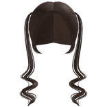 long high curly pigtails in brown