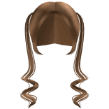 long high curly pigtails in caramel