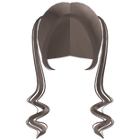 long high curly pigtails in dust brown