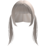 long kawaii pigtails with hime cut bangs in blonde