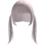long kawaii pigtails with hime cut bangs in pink