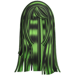 Long Layered Hime Cut (Black and Green)