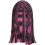 Long Layered Hime Cut (Black and Pink)