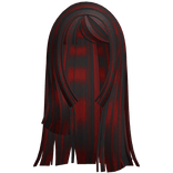 Long Layered Hime Cut (Black and Red)