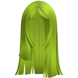 Long Layered Hime Cut (Lime Green)