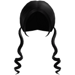 ♬꒰┊long low curled black pigtails