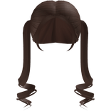 ♬꒰┊long low curled brown pigtails