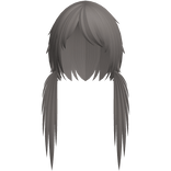 long low messy scene pigtails in ash