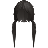 long low messy scene pigtails in brown