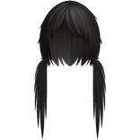 long low messy scene pigtails in dark brown