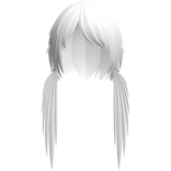 long low messy scene pigtails in white
