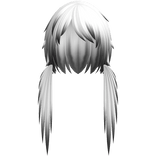 long low messy scene pigtails in white/black