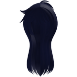 Long Messy Anime Emo Hair In Dark Blue