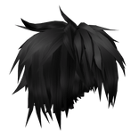 long messy black emo hair