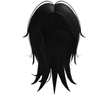 long messy hair with side bangs black