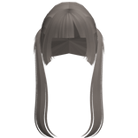 ♡ long messy hime pigtails in ash