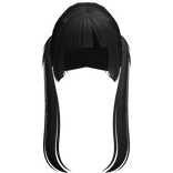 ♡ long messy hime pigtails in black