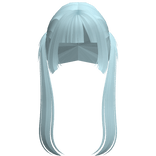 ♡ long messy hime pigtails in blue