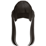 ♡ long messy hime pigtails in brown