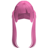 ♡ long messy hime pigtails in hot pink