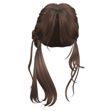 Long messy side pony in Brown